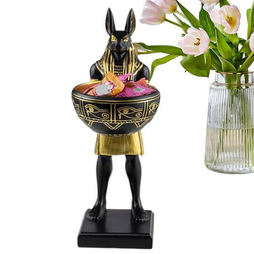 Decoración para perro, escultura de Dios egipcio de resina, elegante estatua de animal para sala de estar, dormitorio, estante y oficina | Ideal para estanterías, alféizares, mesita de noche