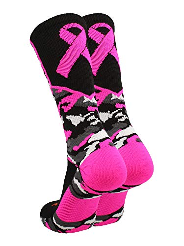 TCK Woodland Camo Breast Cancer Awareness Crew Socks2