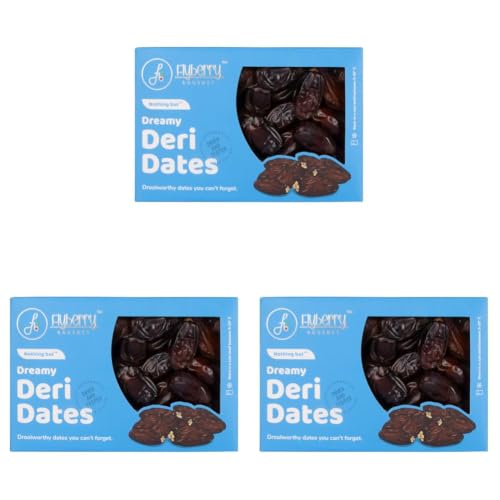 Image of Flyberry Gourmet Deri Dates (Khajoor /Khajur) 400g | 100% Natural | Rich in Calcium, Iron and Potassium | Instant Energy (Pack of 3)