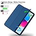 ToaPoia Case for iPad (A16) 11 Inch 2025/iPad 10th Generation 10.9 Inch 2022, Slim Trifold Stand Protective Cover with Pencil Holder and Soft TPU Back,Support Auto Sleep/Wake (Navy Blue)