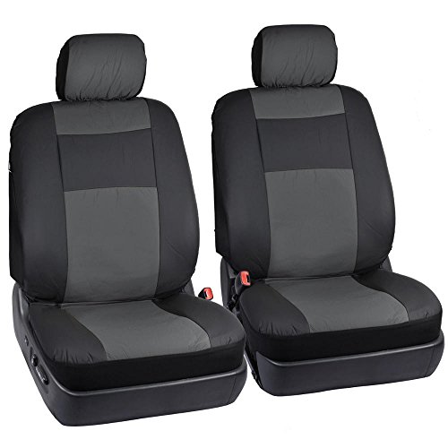 Bdk Os-409-Cc-A_Am Black & Charcoal Synthetic Leather Seat Covers For Car Suv Van - Affordable Pu Vinyle Replacement Covers #TOP1