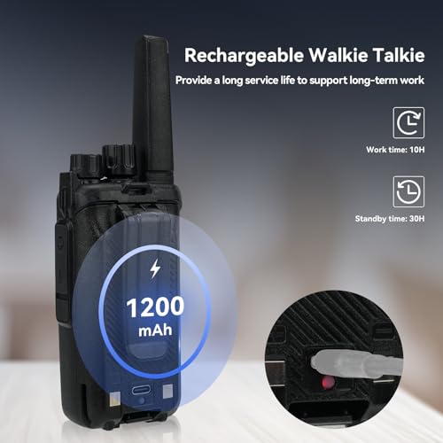 Image of Retevis RT68H Walkie Talkies for Adults Long Range,Portable FRS Two-Way Radios Rechargeable,Intuitive,Channel Power Display, with 6 Way Multi Charger,Hands Free Walkie Talkies with Earpiece (6 Pack)