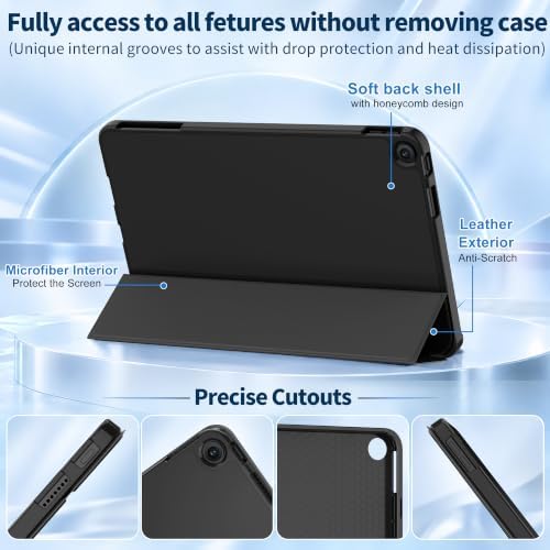 Case for 11 Inch Tablet, Incompatible with iPad Nokia Samsung DJ&RPPQ TPULeather Smart Dual Angle Stand Cover with Auto Wake/Sleep,Black — 사진 4