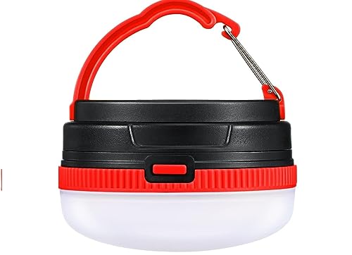 Image of Camping Lantern Waterproof LED Outdoor Camping Lights Battery Powered Tent Light for Power Cuts Emergency Camping Hiking Automobile (3 Modes ) (Red)