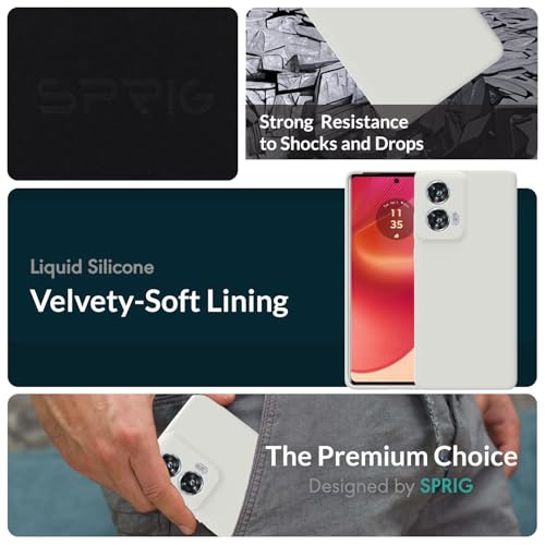 Image of SPRIG Compatible with Moto Edge 50 Fusion Premium SilkTone (Liquid Silicone) Back Cover Drop Tested Shock Proof Mobile Case for Men, Women, Boys and Girls with Camera Protection (Light Grey)