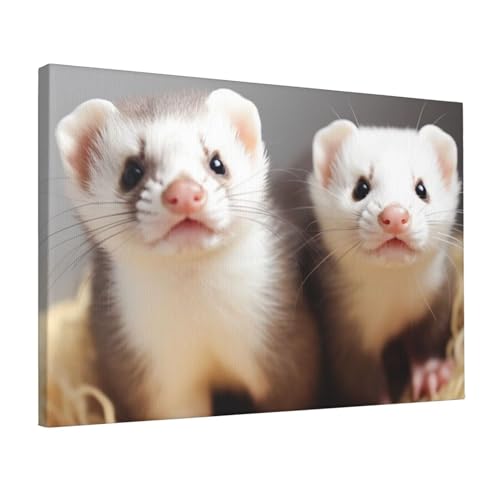 Tableau furet moderne cadre toile 30x45cm decoration murale salon et chambre