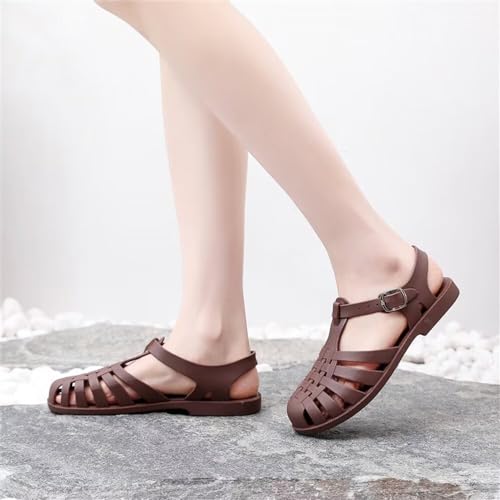 Image of Hee grand Crystal Jelly Heel Sandals for Women Summer Beach Jelly Shoes