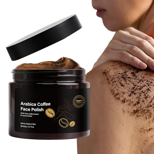 Exfoliante corporal – 200 g de crema calmante e hidratante | Limpiador exfoliante facial de café | Cuerpo Cara Suavizante Hidratante Hogar Viaje Baño Camping Viajes de Negocios