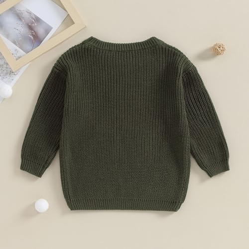 toddler baby girl boy long sleeve knit sweater brothers sisters letter embroidery round neck pullover fall winter tops