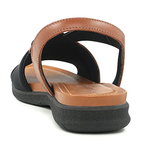 Sandália Casual Feminina Usaflex Em Couro Tiras Cruzadas Com Elástico Lycra AA008008