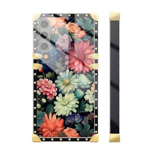DAIZAG Compatible with Samsung Galaxy S24 Plus/S25 Plus Case,Brilliant Flowers Golden Decoration Soft TPU Anti-Scratch Shockproof for Girl Protective Case for Samsung Galaxy S24 Plus/S25 Plus