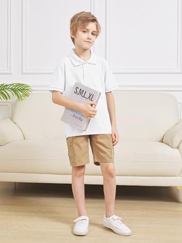 Image of OHD 3 Pack School Uniform for Boys Polo Shirt Cotton Uniform Shirts for Boys Kids School Clothes 3-14 Years