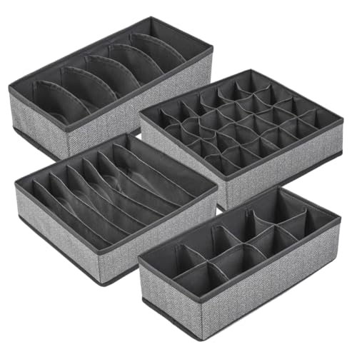 ULTECHNOVO 4Piezas Organizador De Cajones Plegable Para Ropa Interior De Separadores De Tela Para Sujetadores Calcetines y Ropa Almacenamiento Armarios Color