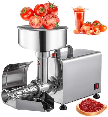 Electric Tomato Milling Machine, Stainless Steel Sauce Press for Homemade Tomato, Strawberry, and Blueberry Sauces