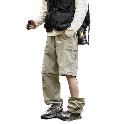 Gothic Outdoor Assault Pants, Detachable Men's Women's Loose Multi-Functional Hiking Mountaineering Casual Pants