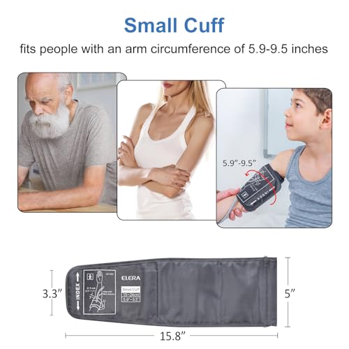 Image of ELERA Pediatric Blood Pressure Cuff for Kids & Women - Small Child BP Cuff (5.9-9.5 Inch Arm Circumference), Compatible with Most Monitors - Replacement Cuff with 6 Connectors