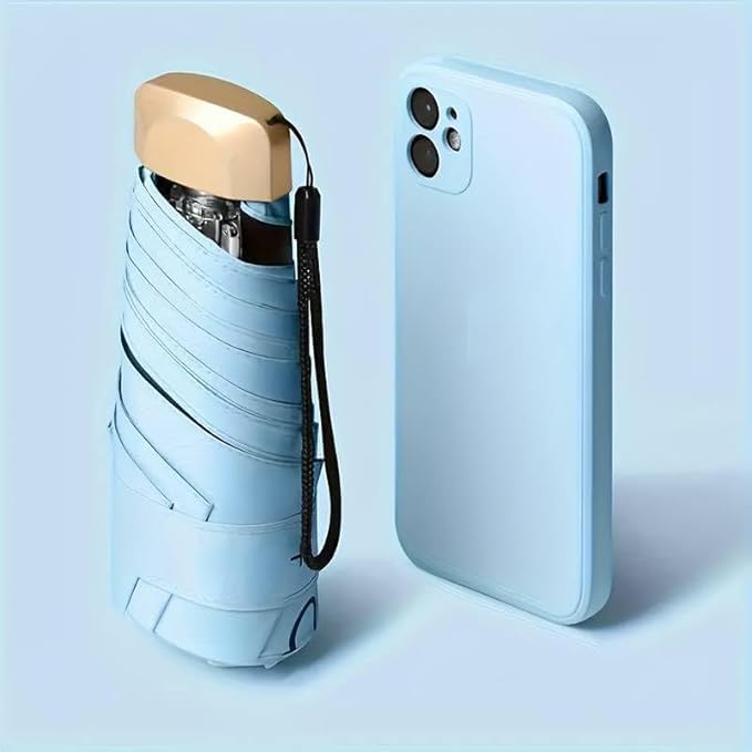 Image of 𝗪𝗢𝗢𝗠𝗭𝗬 UV Travel 𝗠𝗶𝗻𝗶 𝗙𝗼𝗹𝗱𝗶𝗻𝗴 Ultra Compact pastel 𝗨𝗺𝗯𝗿𝗲𝗹𝗹𝗮 with Case, Manual Open 𝟲 𝗥𝗶𝗯𝘀 Lightweight 𝗣𝗼𝗿𝘁𝗮𝗯𝗹𝗲, Small Sun & Rain 𝗣𝗼𝗰𝗸𝗲𝘁 𝗨𝗺𝗯𝗿𝗲𝗹𝗹𝗮 for Men and Women- Use in 𝗥𝗮𝗶𝗻 & 𝗦𝘂𝗺𝗺𝗲𝗿