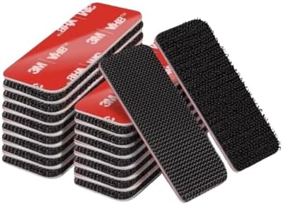 20 Sets Heavy Duty Hook And Loop Strips - 3M VHB Adhesive 1.2x3.2 Inch Black-961824