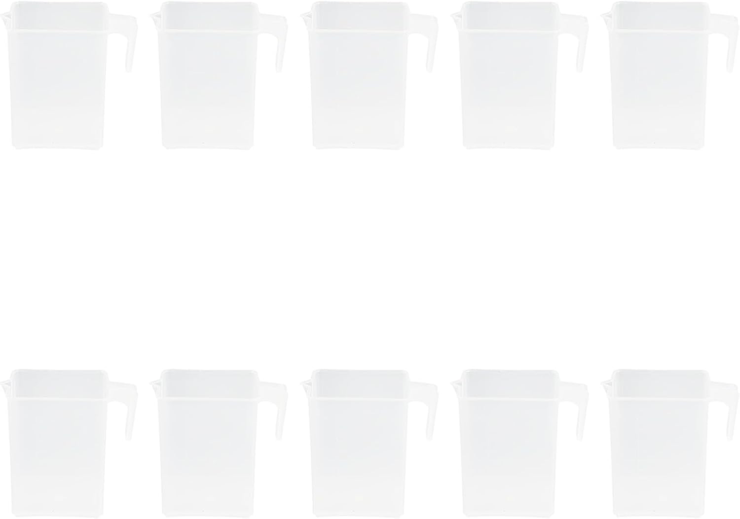 10pcs 250ml Plastic Graduated Measuring Cups with Dual-sided Scale Thickened Square Design Kitchen Measuring Tools for Cooking and Baking