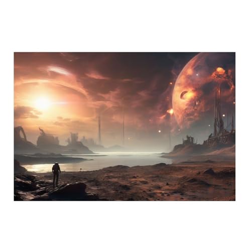 Poster 50x50 cm apocalypse extraterrestre sans cadre pour tableau mural futuriste
