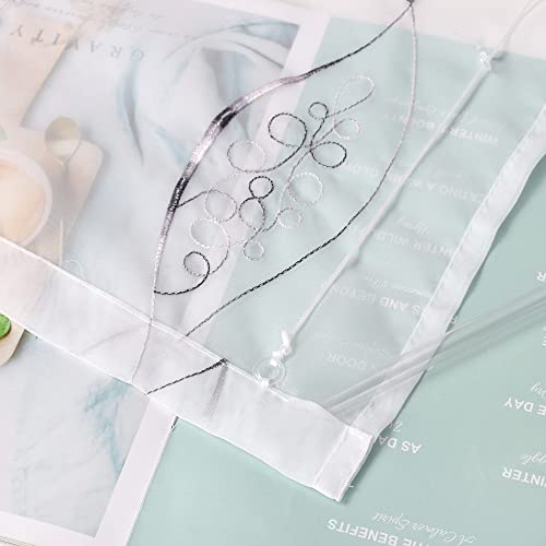 Heichkell Roman Blind, No Drilling Required, Voile, Roman Curtain with Eyelets, Transparent Curtain with Hook Hanger - Image 4