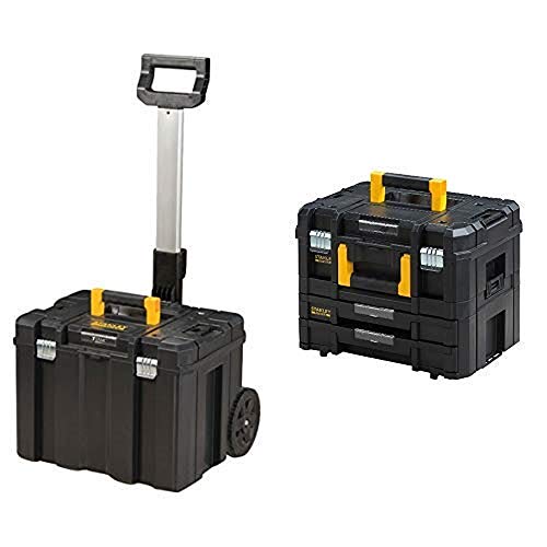 Stanley FMST1-75753 SERVANTE MOBILE TSTAK FATMAX, Noir + FMST1-71981 KIT 2 MALLETTES MODULABLE TSTAK, Noir