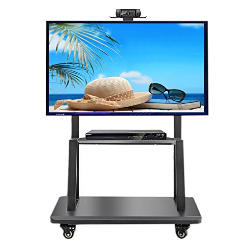 Rollender TV-Wagen Mobiler TV-Ständer für 32 49 50 55 60 65 70 75 Zoll Flachbildschirm, LED, LCD, OLED, Plasma, Gebogene Fernseher -