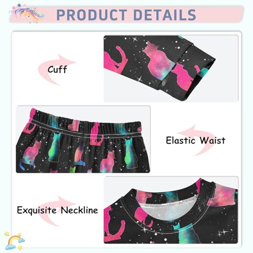ALAZA Cat Kitten Black Cute Stylish Pajamas Long Sleeve Sleepwear 2-Piece Pajama Set4
