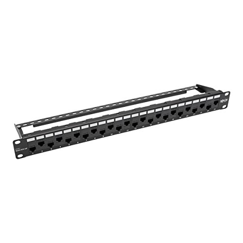 Tripp Lite 24-Port Cat5E Cat6 Feed-Through Patch Panel Offset W/Cable Management Bar Rj45 Ethernet 1Urm Taa (N254-024-Of) #TOP3