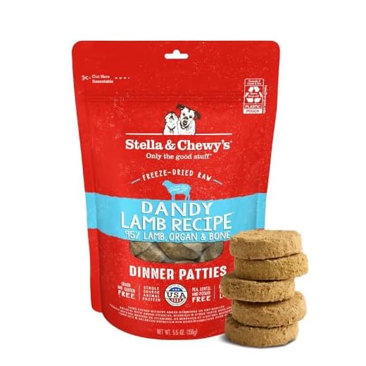 Stella & Chewy's Freeze-Dried Raw Dinner Patties - Dandy Lamb Recipe - High Protein Grain-Free Puppy & Dog Food - Perfect For Picky Eaters - 5.5 oz