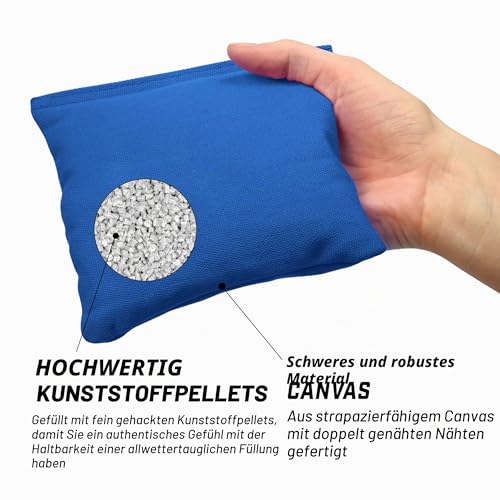 GoSports Cornhole-Wurfsäckchen, 8er-Set, offizielle Größe, für jedes Wetter, Rot und Blau