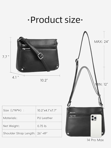 Image of WESTBRONCO Crossbody Bags for Women, Medium Size Shoulder Handbags, Satchel Purse with Multi Zipper Pocket