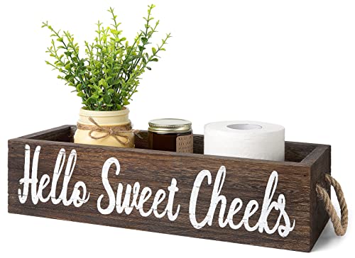 Dahey - Caja de decoración para cuarto de baño (2 lados, con texto en inglés) Cover