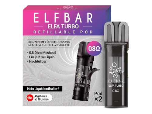 ELFBAR ELFA Refillable Pod [4er Set Wiederbefüllbar & 0 8 Ohm] Ersatz-Pods für ELFA Turbo Basisgerät Ohne Füllung Zubehör-Pack