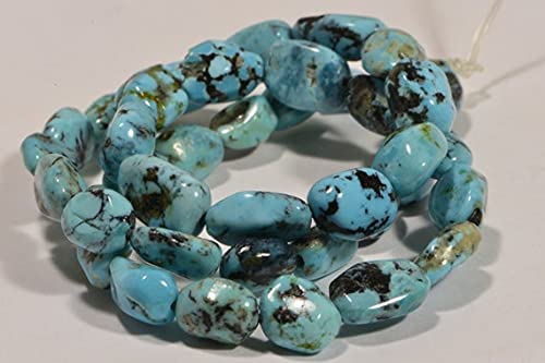 LKBEADS Nevada niebieski turkusowy progresywny sznurek koraliki bryłki turkusowe koraliki naturalny kamień szlachetny koraliki materiały do produkcji biżuterii 40 cm sznurek 13 x 7,6 x 4,7 mm
