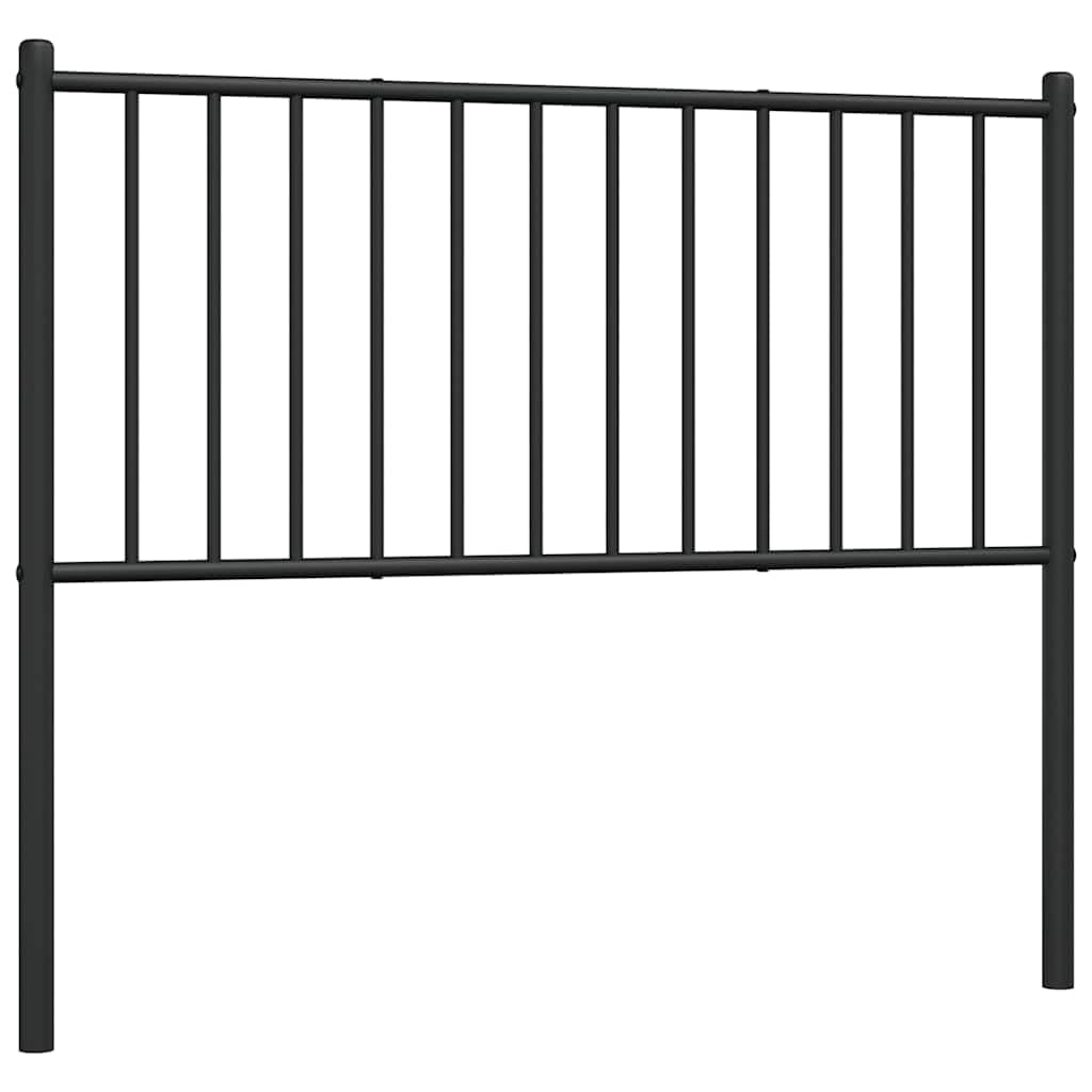 Cabecero de metal de 100 cm de acero con recubrimiento de polvo negro para colchón de 100 cm