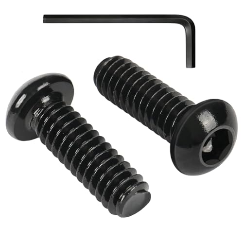 20 Tornillos M4x10, Tornillos con Hexágono Interio, Tornillos de Cabeza Plana, Acero Al Carbono, Color Negro, Rosca Completa...