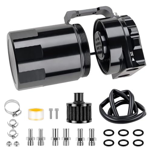 AJulyBee Oil Catch Can 300ml Oil Catch Can Kit Aluminum Catch Can with Fuel Line Hose Kit Coolant Reservoir Tank for Cars Trucks