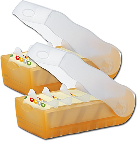 CROCO A7 Boîte à intercalaires orange transl avec 5 supports et 100 cartes, 2 boîtes de rangement