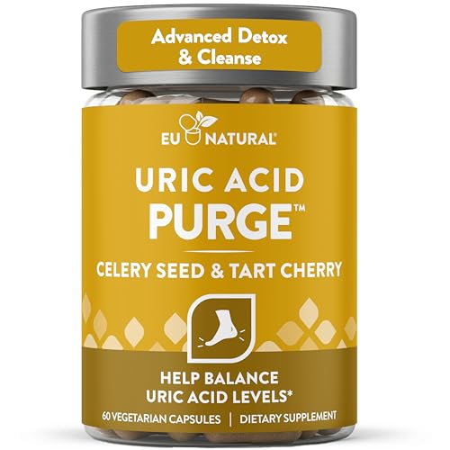Eu Natural Purge Uric Acid Flush - Eat & Drink What You Want - Uric Acid Support For Joints & Mobility With Celery Seed, Tart Cherry & Chanca Piedra - 60 Vegetarian Capsules