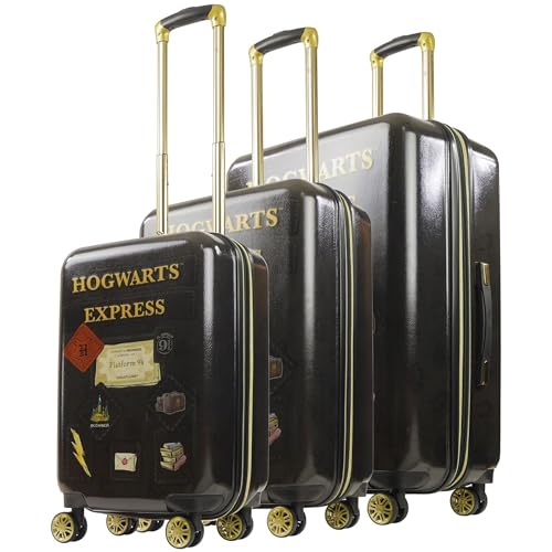FUL Hogwarts Express - Maleta con ruedas giratorias de Harry Potter, Negro -, 3 Piezza Conjunto, Hogwarts Express - Maleta con ruedas giratorias de Harry Potter