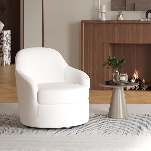AYEASY 360° Swivel Accent Chair, Round Barrel Chairs with Washable Detachable Cover,...