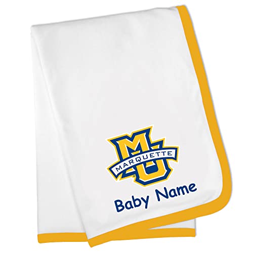 Future Tailgater Marquette Golden Eagles Officially Licensed Personalized Baby Blanket - Gold Trim