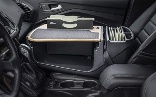 Image of AutoExec AE-FMEF-PI-11M Efficency FileMaster Car Desk for Your Vehicle Workstation and Mobile Office, Natural Finish with 400 watt Power Inverter | Vehicle Workstation, Mobile Office, 400 Watt Power Inverter