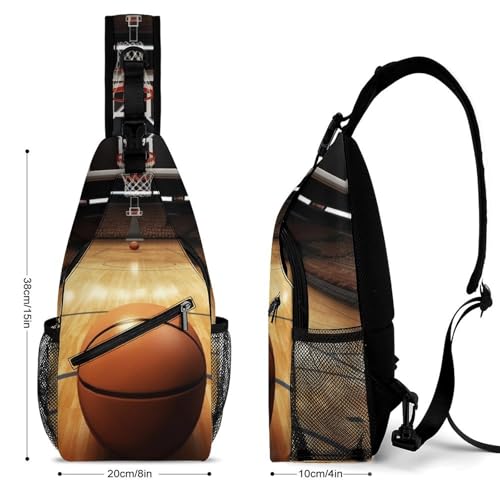 Mochila tipo sling para baloncesto estilo urbana blanca miniatura 2