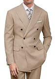 Men Suits Champagne Double Breasted Suit Men 2 Piece Set Groomsmen Suit for Wedding Mens Formal Dinner Suits Prom Tuxedo XL