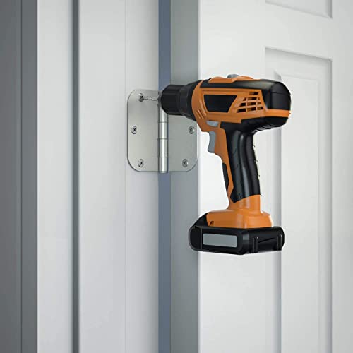 Hosom 3 Pack Rounded Door Hinges 3.5 X 3.5 Inch, 5/8 Radius, Brushed Nickel #TOP4