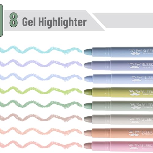 Image of Mr. Pen- No Bleed Gel Highlighters, Assorted Colors, 8 Pack | Bible Highlighters and Pens No Bleed, Bible Markers for Study, Journaling, School Supplies and Accessories