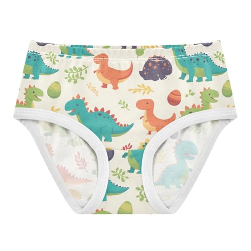 Wusikd Cute Dinosaurs Girls' Underwear Cotton Leaves Girls Briefs Soft Toddler Underwear 2T