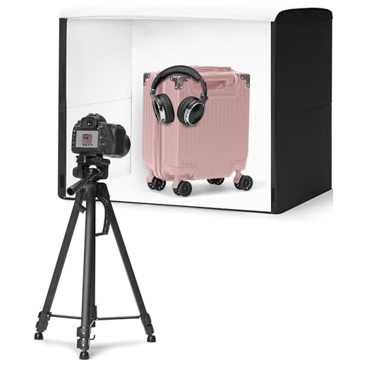 Amazon Basics Portable Foldable Photo Studio Box with LED Light - 25 x 30 x 25 Inches, 1 Count (Pack of 1)